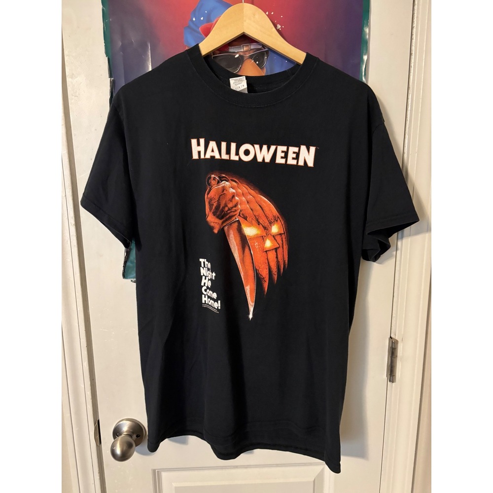 Halloween Movie T-Shirt Mens Large Black The Night He Came Home Horror Graphic
